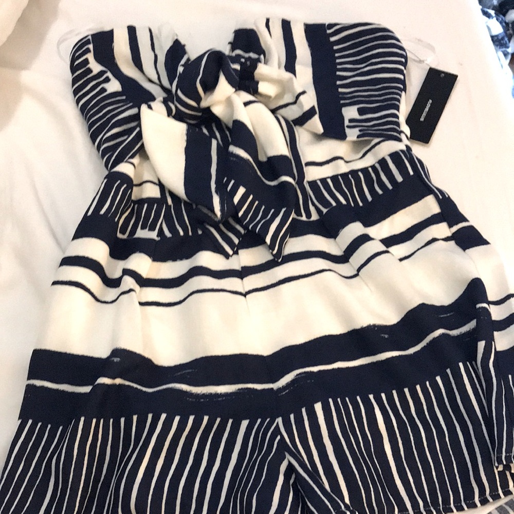 Lulus blue and white romper